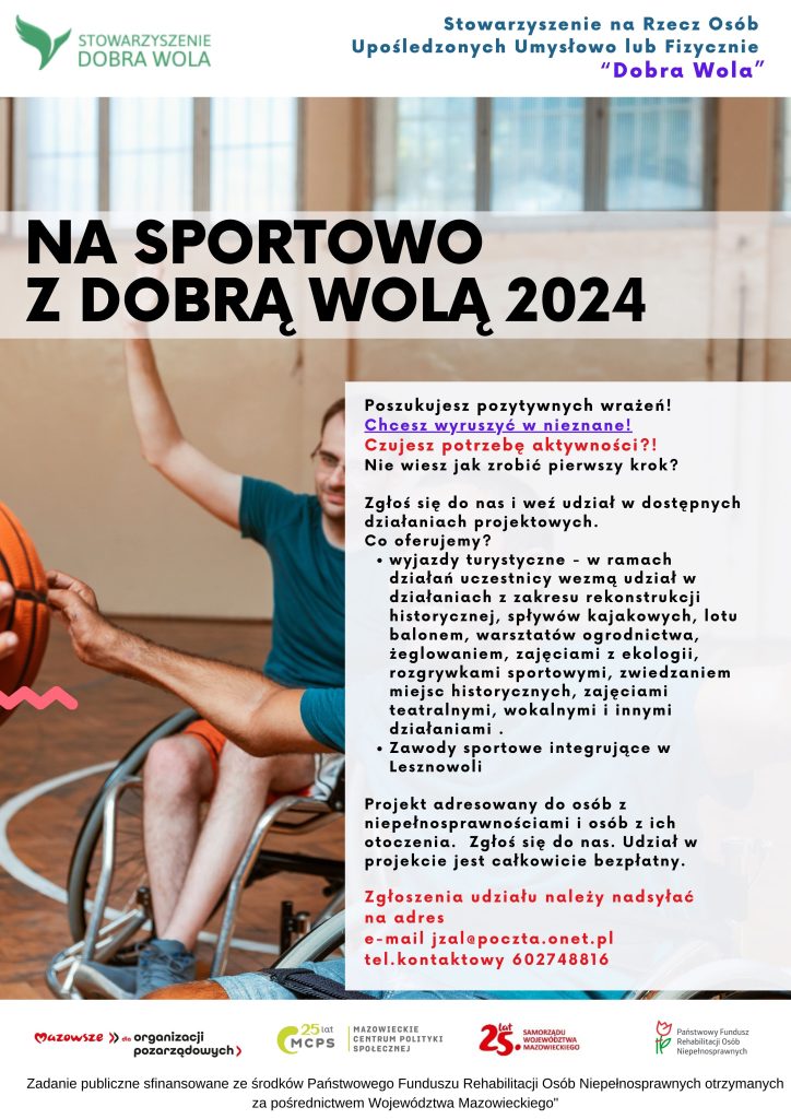 Na sportowo z Dobrą Wolą. Zapraszamy do udziału w programie!!